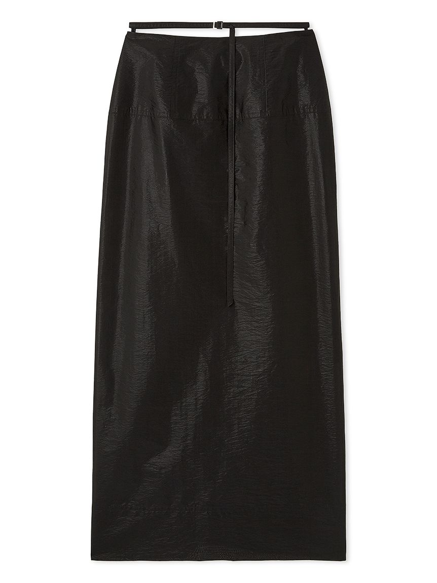 腰帶設計紋理透膚直筒長裙 FWFS244085