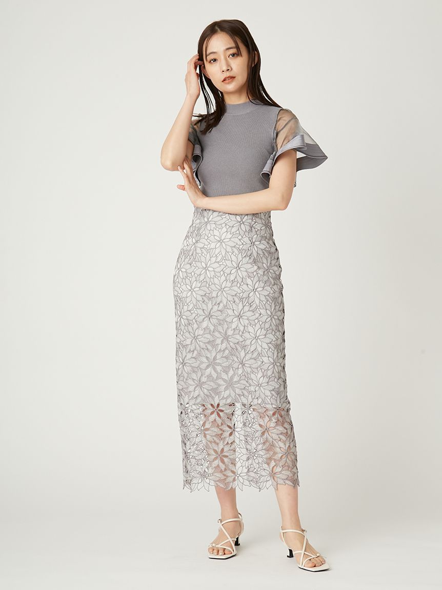 亮絲感立體蕾絲長裙 FWFS252057
