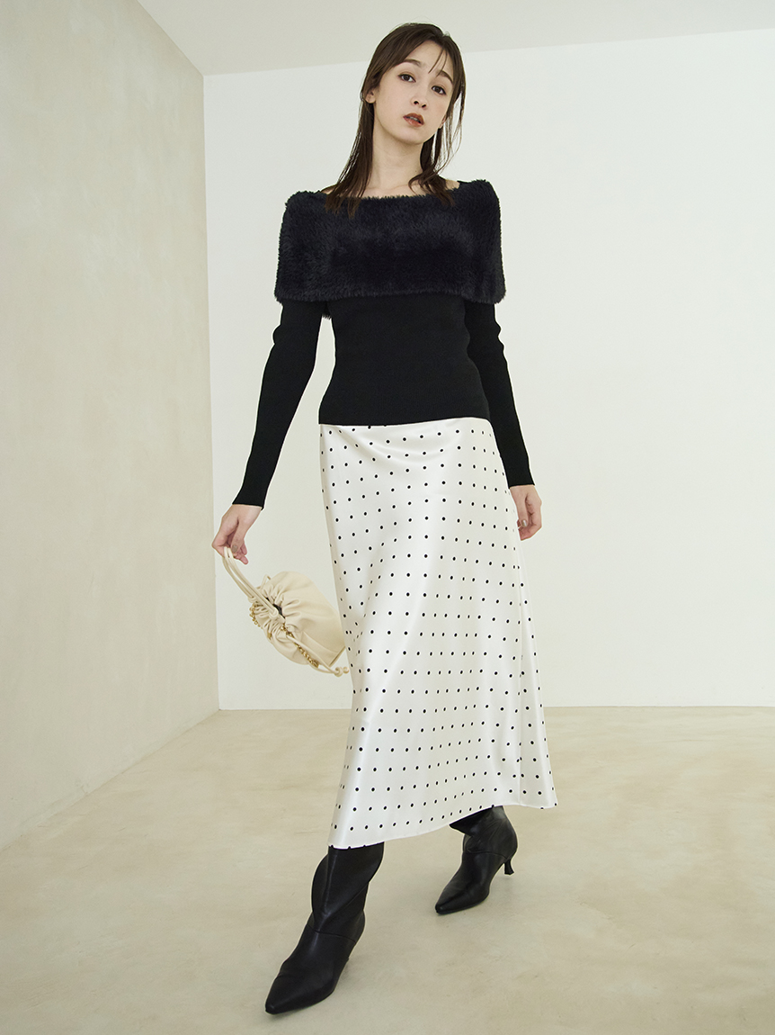 高腰緞面窄版裙 FWFS255058