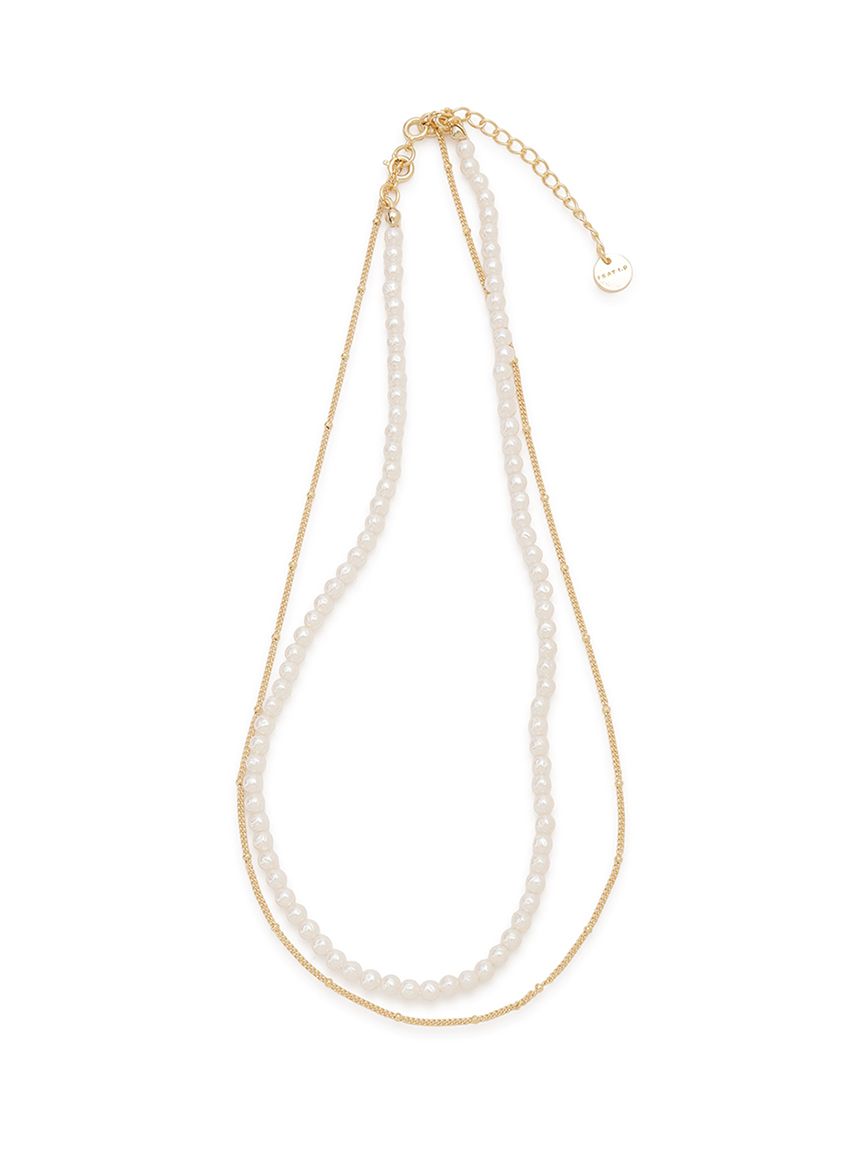 2件組珍珠鍊條項鍊 FWGA261340