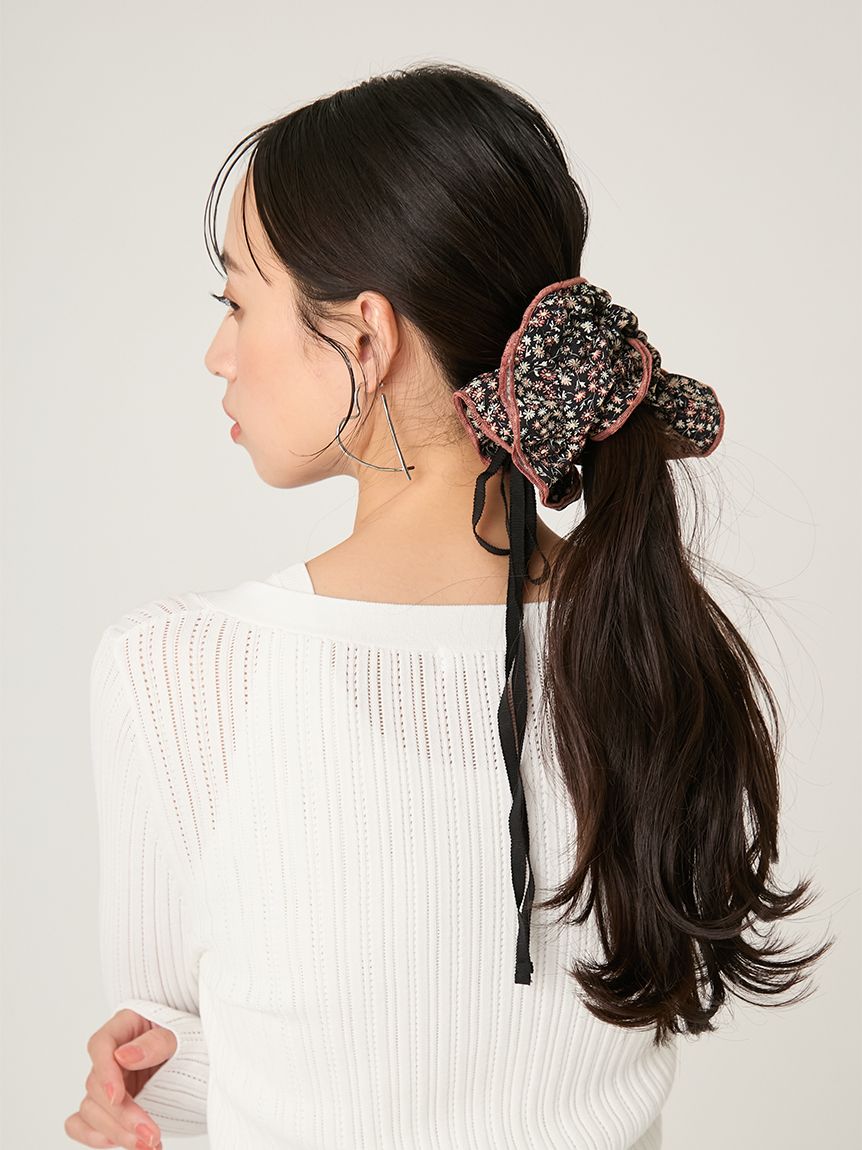 【FRAY I.D MADE WITH LIBERTY FABRIC】荷葉蝴蝶結髮圈 FWGG261407