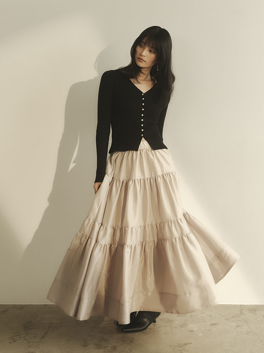 羅紋開襟外套&多層次裙SET FWNO255089