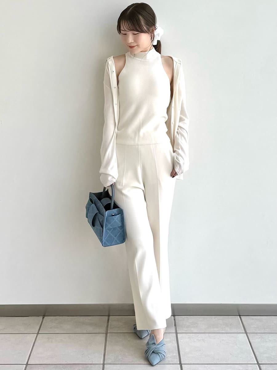 絲質混紡美腿針織長褲／可水洗 FWNP261225