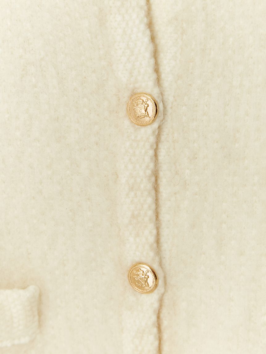 金屬釦短版針織外套 FWNT245096