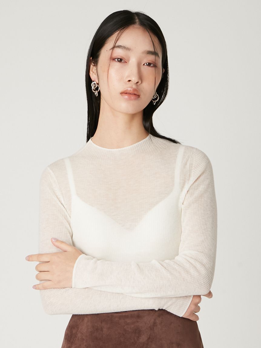 羊毛透膚針織上衣 FWNT254301