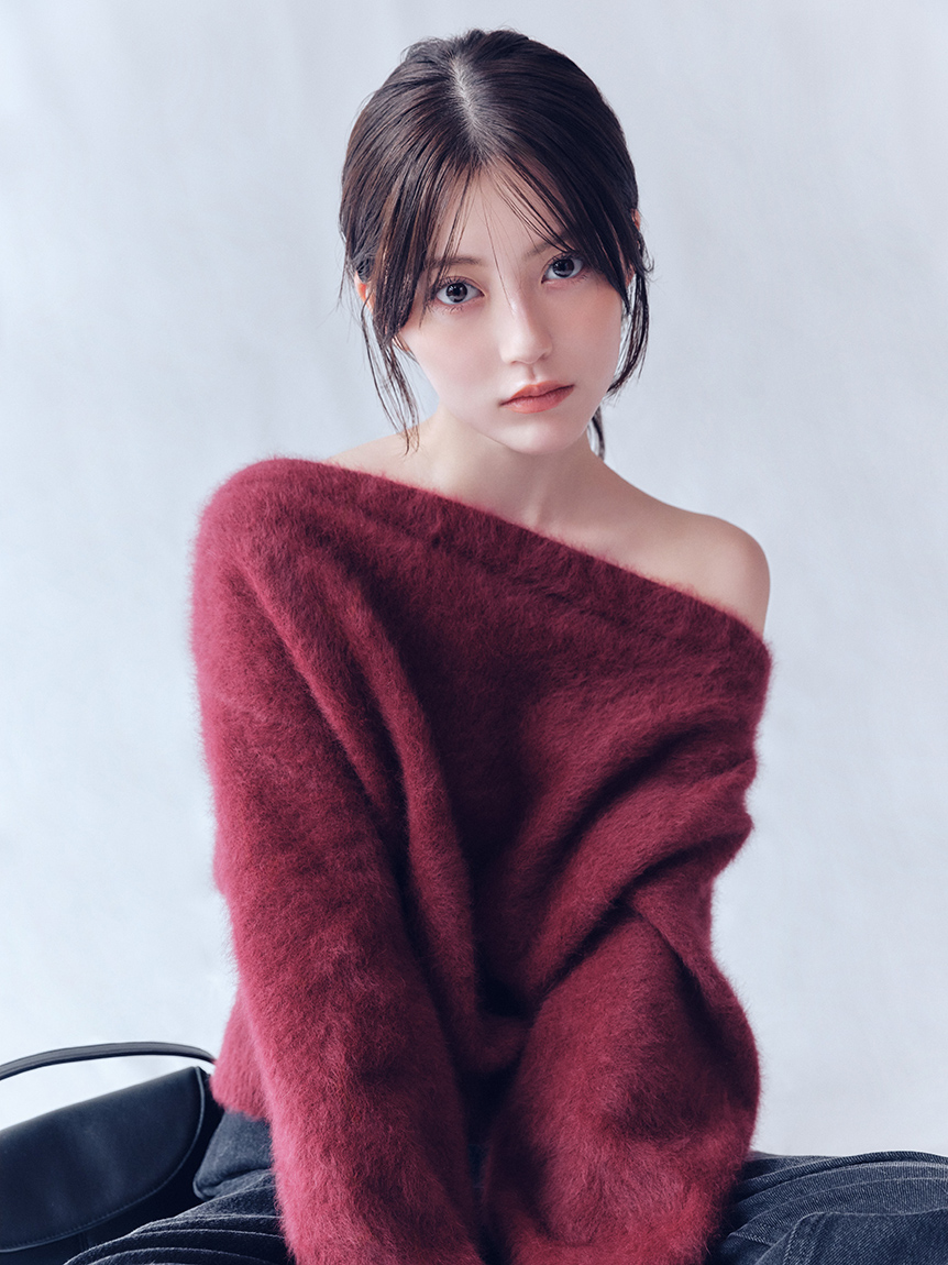 狐狸喀什米爾露肩針織上衣 FWNT255019