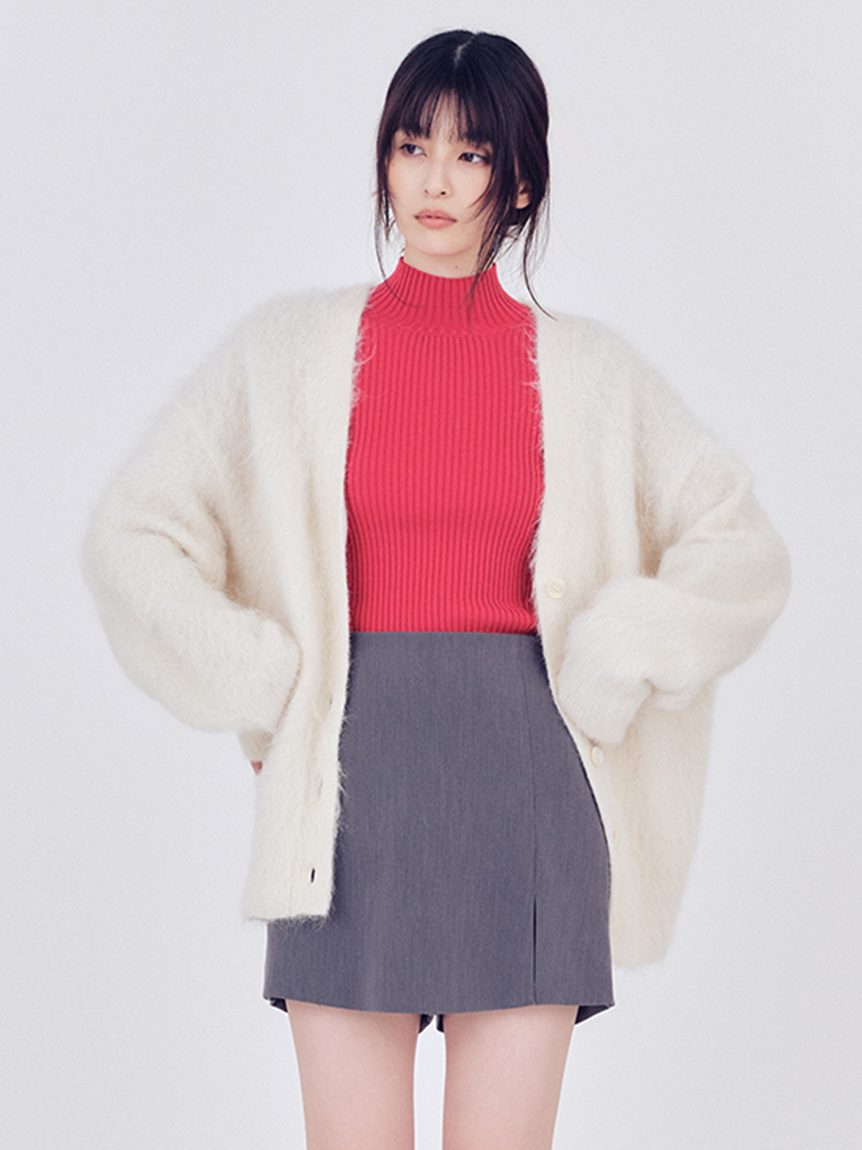 蘇里羊駝毛V領開襟外套 FWNT255020