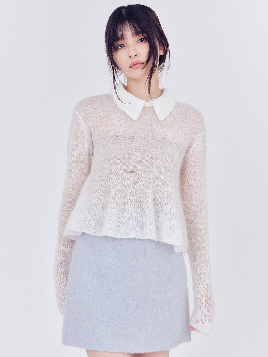 2way透膚毛絨針織上衣 FWNT255205