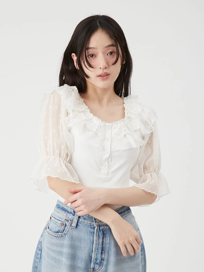 【LILY BROWN Lingerie】蕾絲澎袖連身衣 LLCO262503