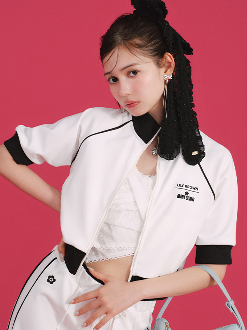 【LILY BROWN×MARY QUANT】半袖運動風拉鍊外套 LWCJ254011