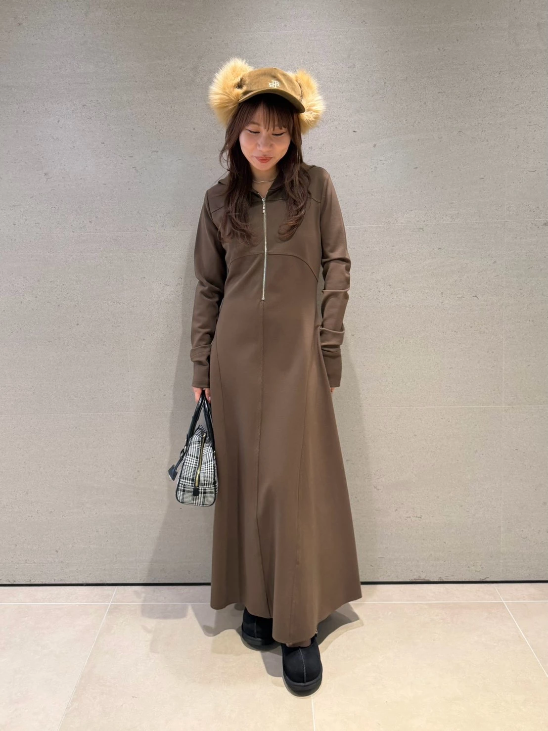 連帽半拉鍊連身裙 LWCO264216