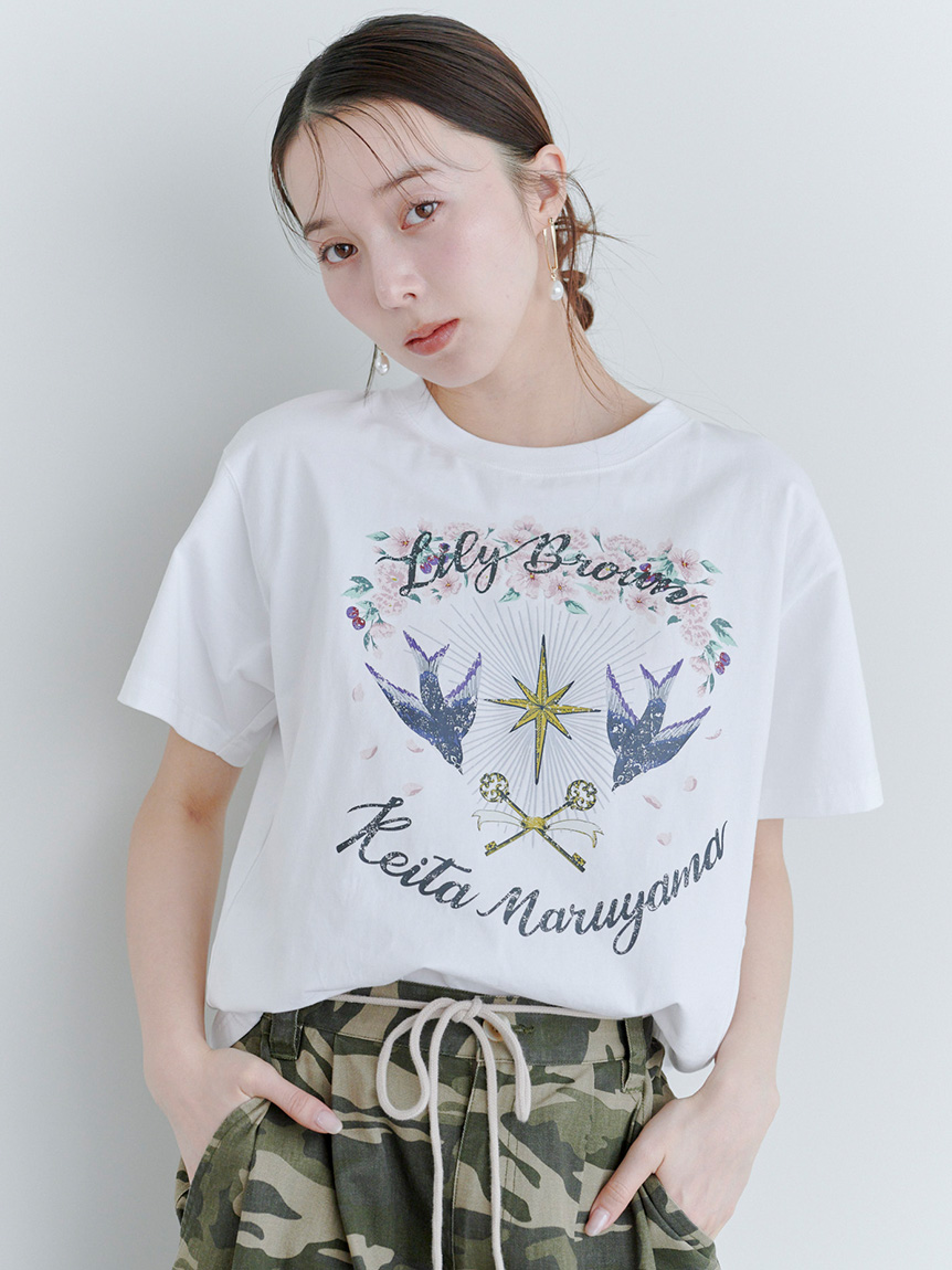 【LILY BROWN×KEITA MARUYAMA】印花圖案T-Shirt LWCT261181