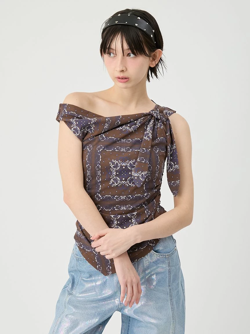 復古佩斯利印花垂墜 2WAY上衣 LWCT264024