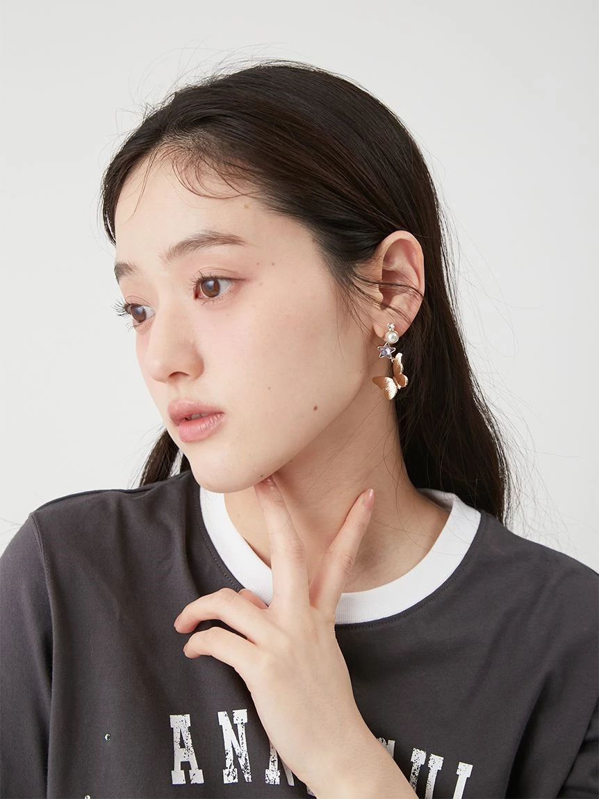 【LILY BROWN×ANNA SUI】蝴蝶羅紋水鑽T-Shirt LWCT264049