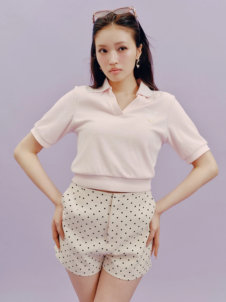 【LILY BROWN×ANNA SUI】毛圈布POLO領上衣 LWCT264050