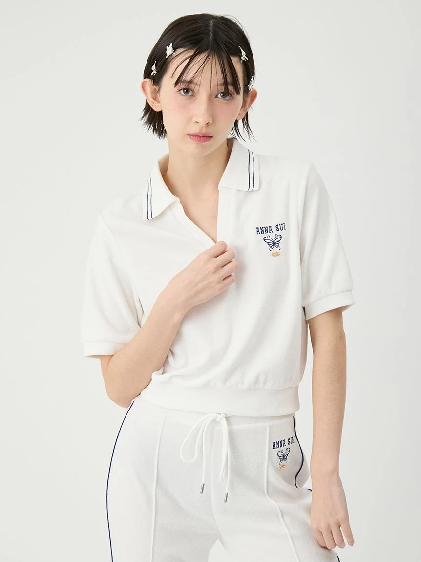 【LILY BROWN×ANNA SUI】毛圈布POLO領上衣 LWCT264050