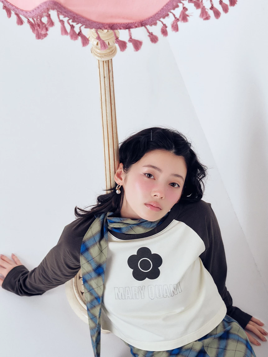【LILY BROWN×MARY QUANT】雛菊印花拉格蘭長袖T-shirt LWCT264107
