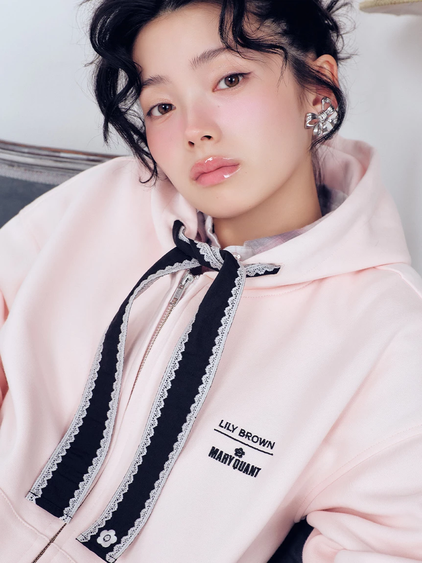 【LILY BROWN×MARY QUANT】拉鍊連帽上衣 LWCT264108