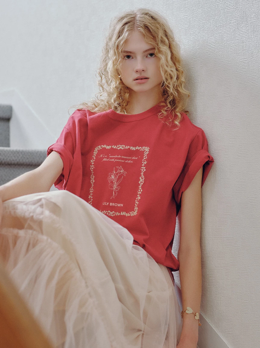 刺繡印花T-shirt LWCT264185