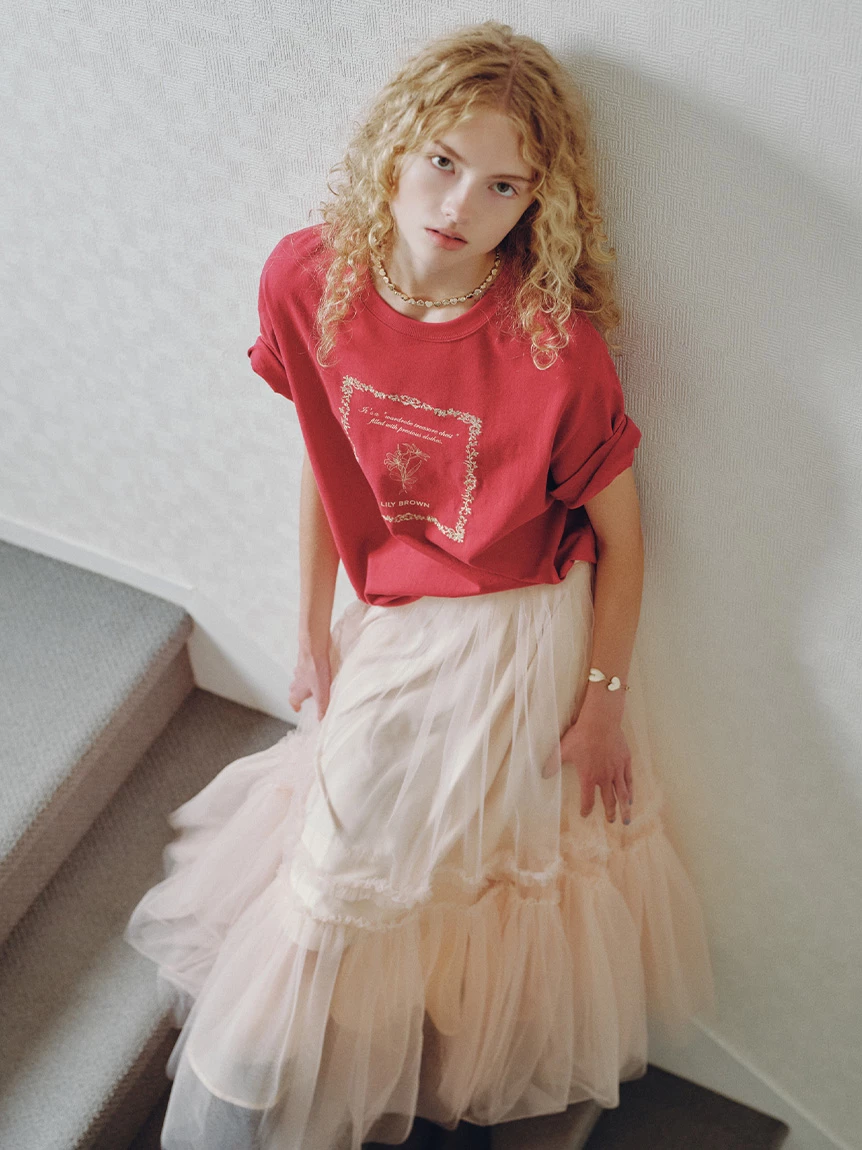 刺繡印花T-shirt LWCT264185