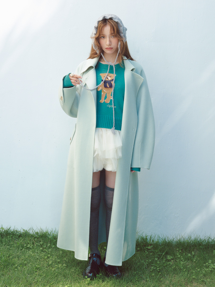 雙面羊毛立領長大衣 LWFC255014