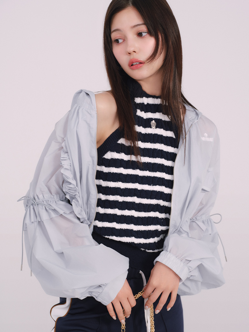 【LILY BROWN×MARY QUANT】荷葉透膚UV防曬輕薄外套／接觸涼感 LWFJ254009