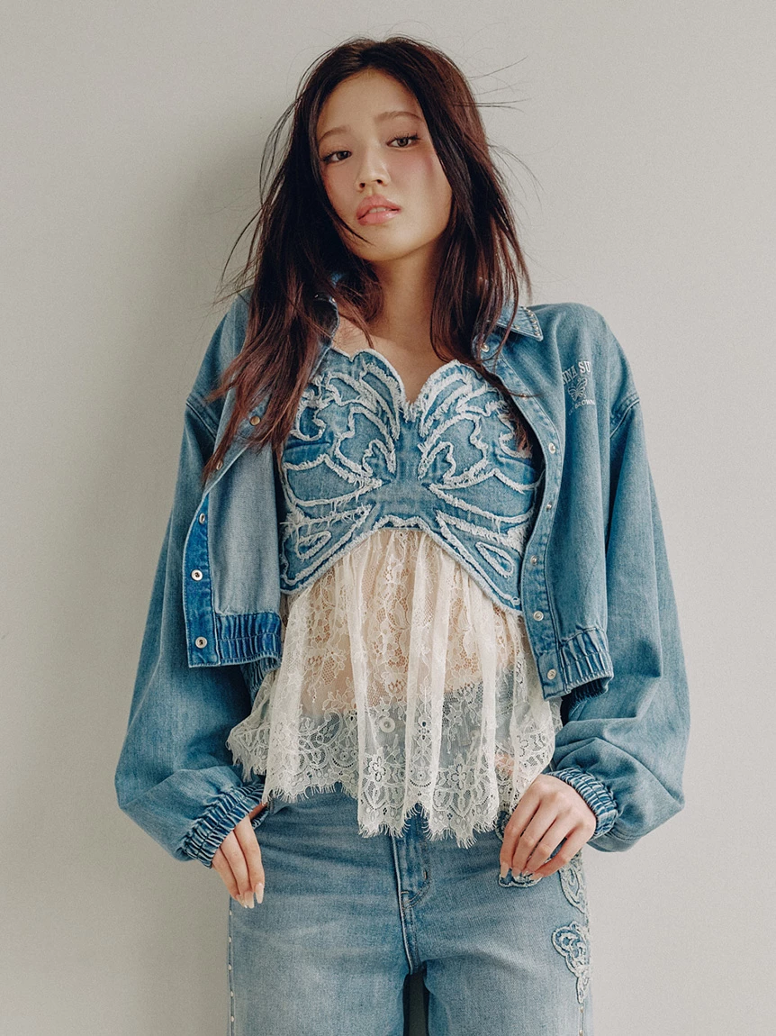 【LILY BROWN×ANNA SUI】鉚釘丹寧襯衫外套 LWFJ264052