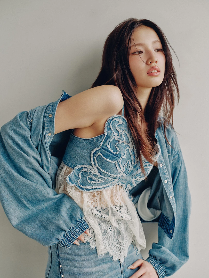 【LILY BROWN×ANNA SUI】鉚釘丹寧襯衫外套 LWFJ264052