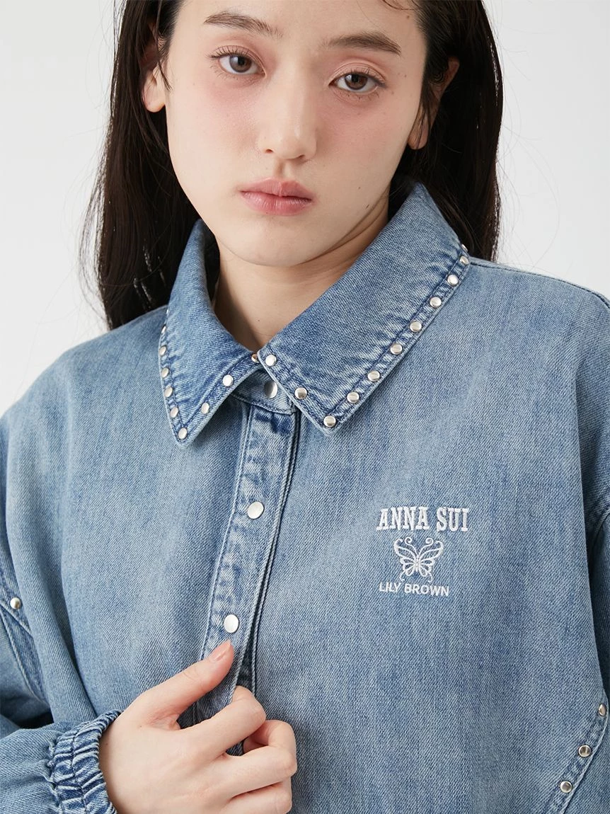 【LILY BROWN×ANNA SUI】鉚釘丹寧襯衫外套 LWFJ264052