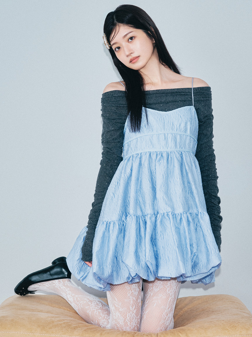 提花迷你連身裙【Hearts2Hearts著用】 LWFO255033