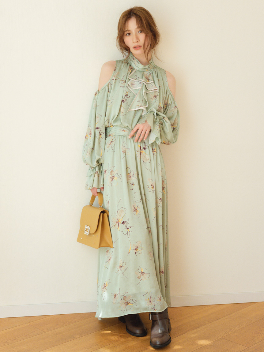 露肩設計洋裝 LWFO255046