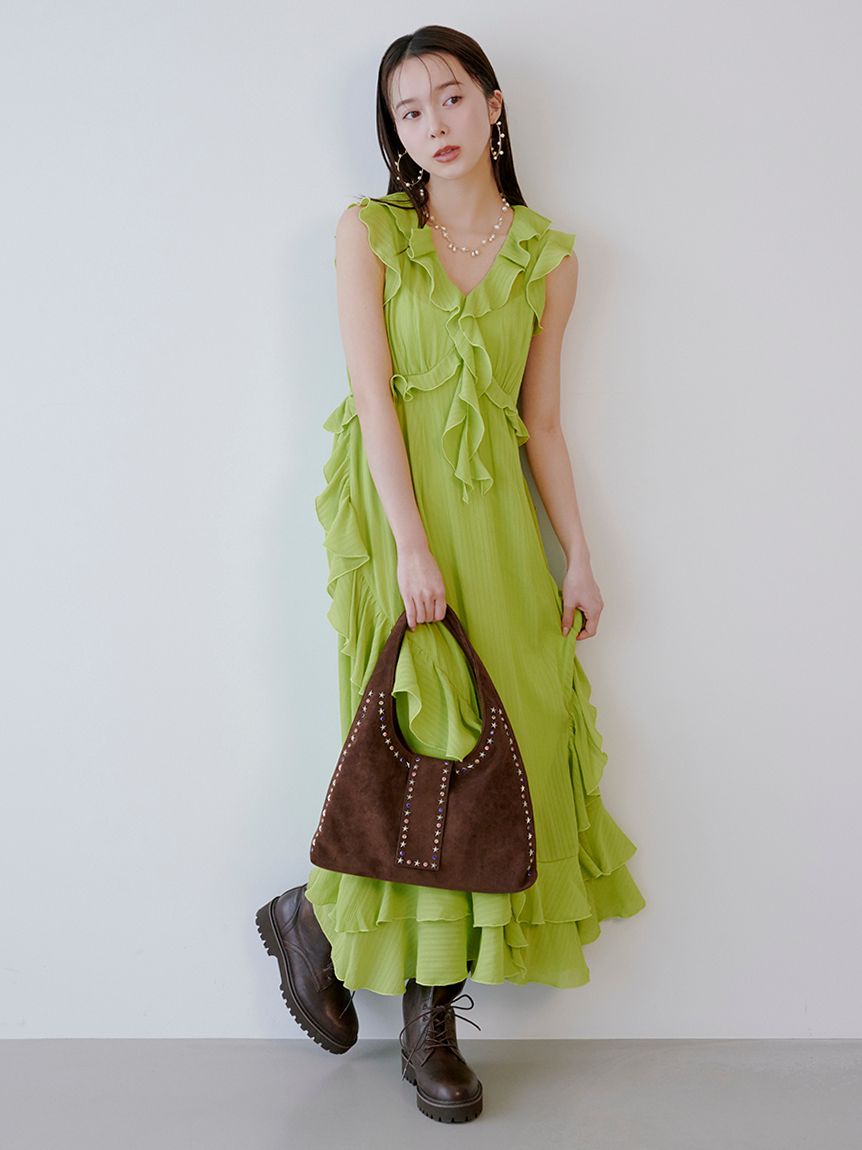 荷葉邊層次飄逸連身裙 LWFO261173