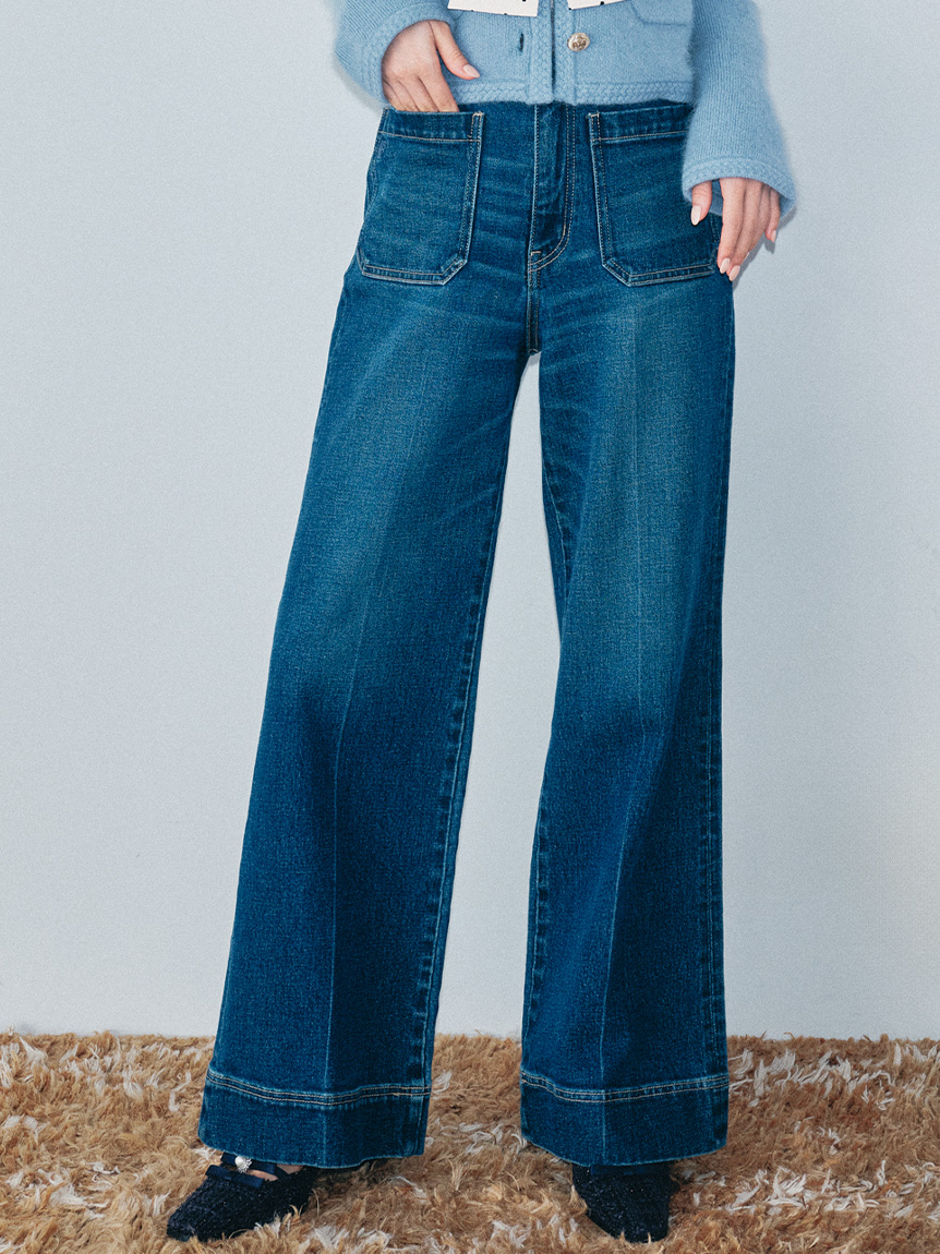 直筒微喇叭牛仔褲【Hearts2Hearts著用】 LWFP255011