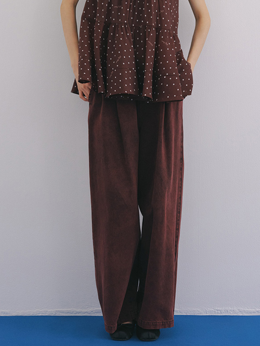 寬版剪裁休閒丹寧寬褲 LWFP261145