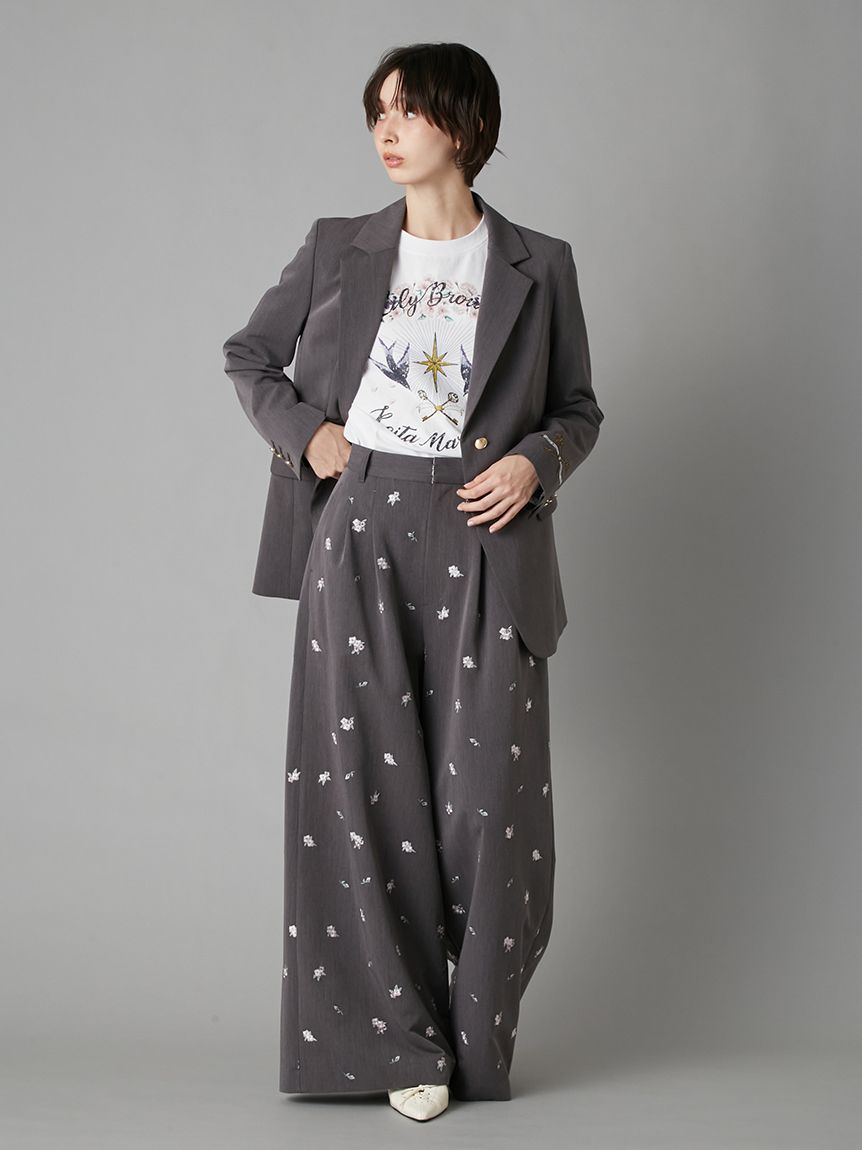 【LILY BROWN×KEITA MARUYAMA】sakura刺繡長褲 LWFP261191