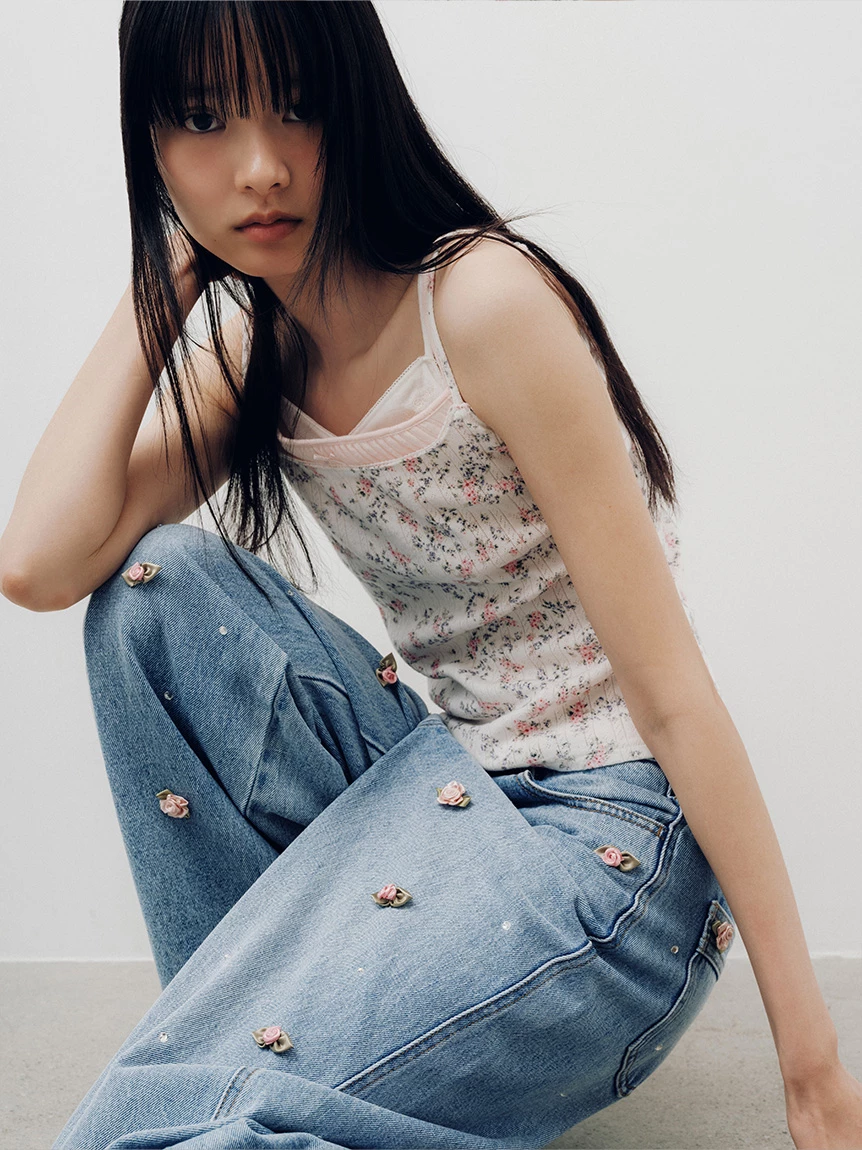 [L.B CANDY STOCK]多款式寶石裝飾丹寧褲 LWFP264803