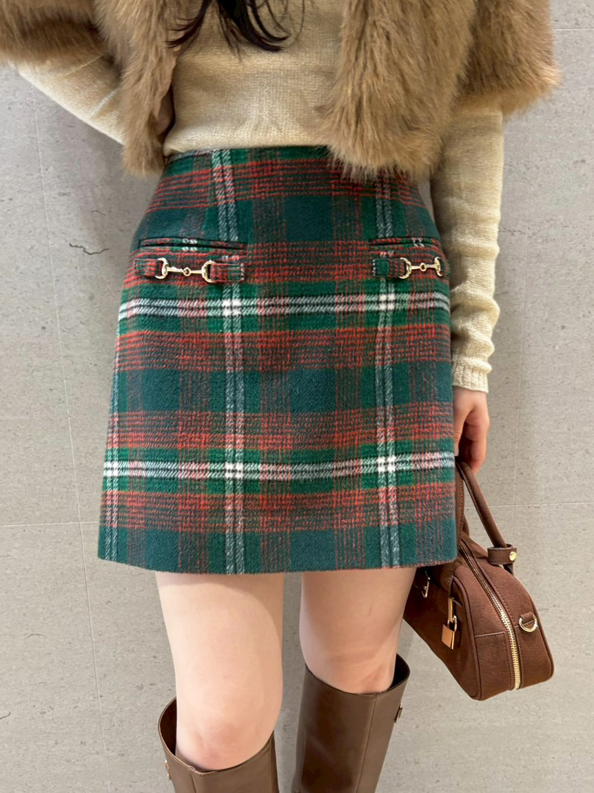 金屬環裝飾迷你裙【Hearts2Hearts著用】LWFS255004