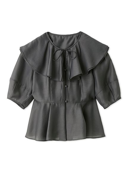 雙褶邊荷葉邊襯衫 LWFT251135-CGRY