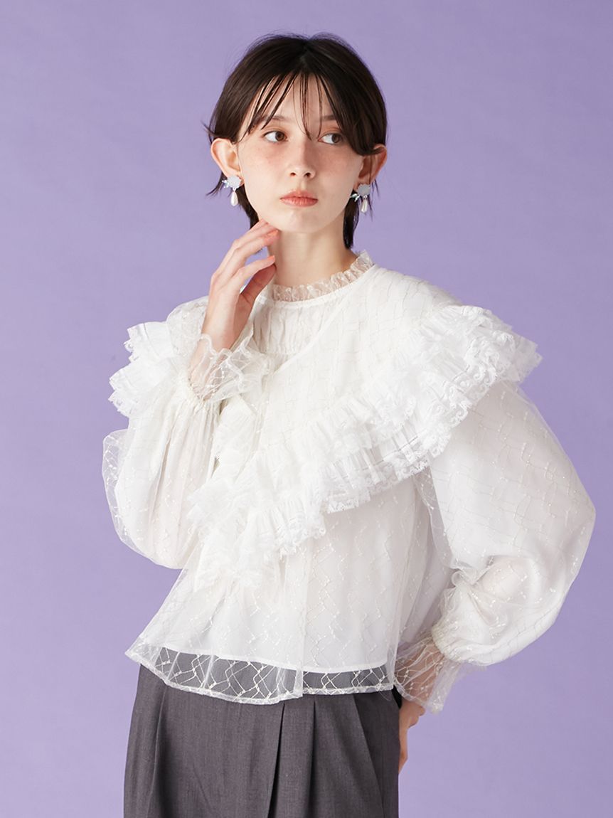 2way薄紗斗篷造型上衣 LWFT255051