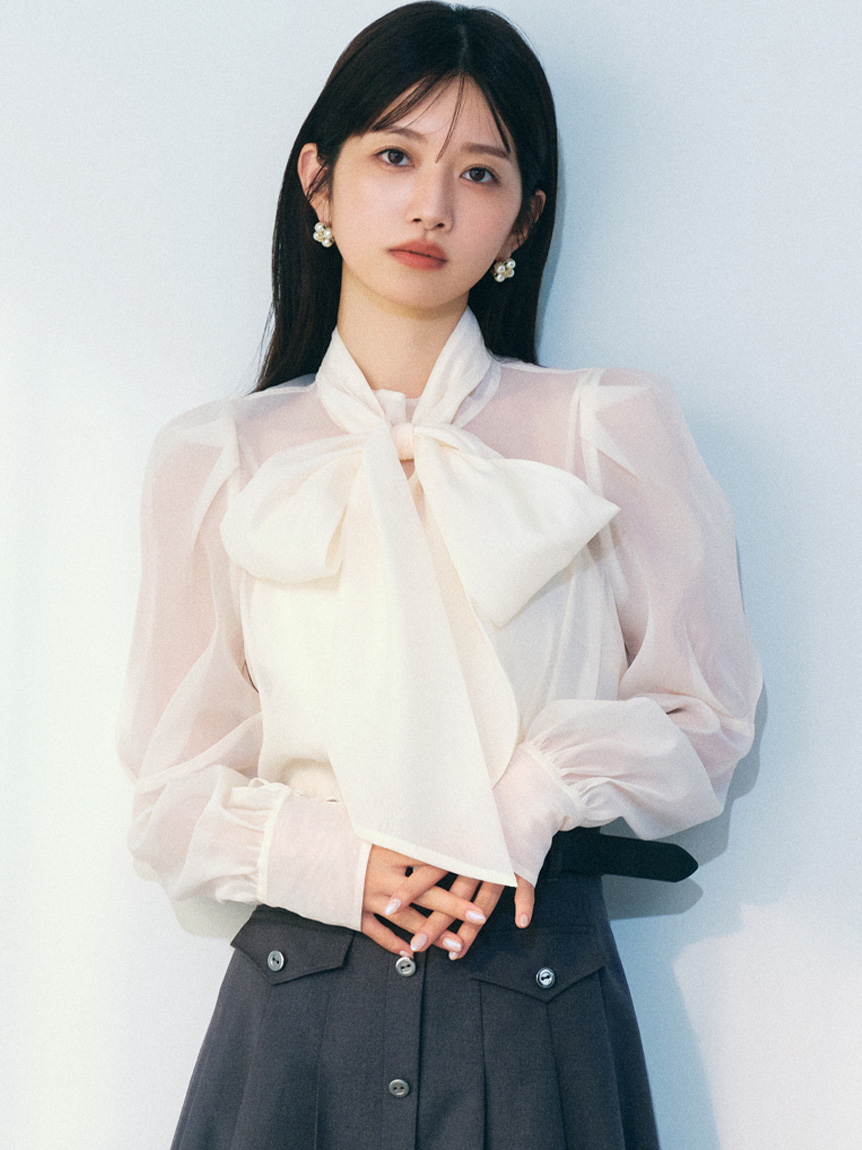 大蝴蝶結領結襯衫【Hearts2Hearts著用】LWFT261030