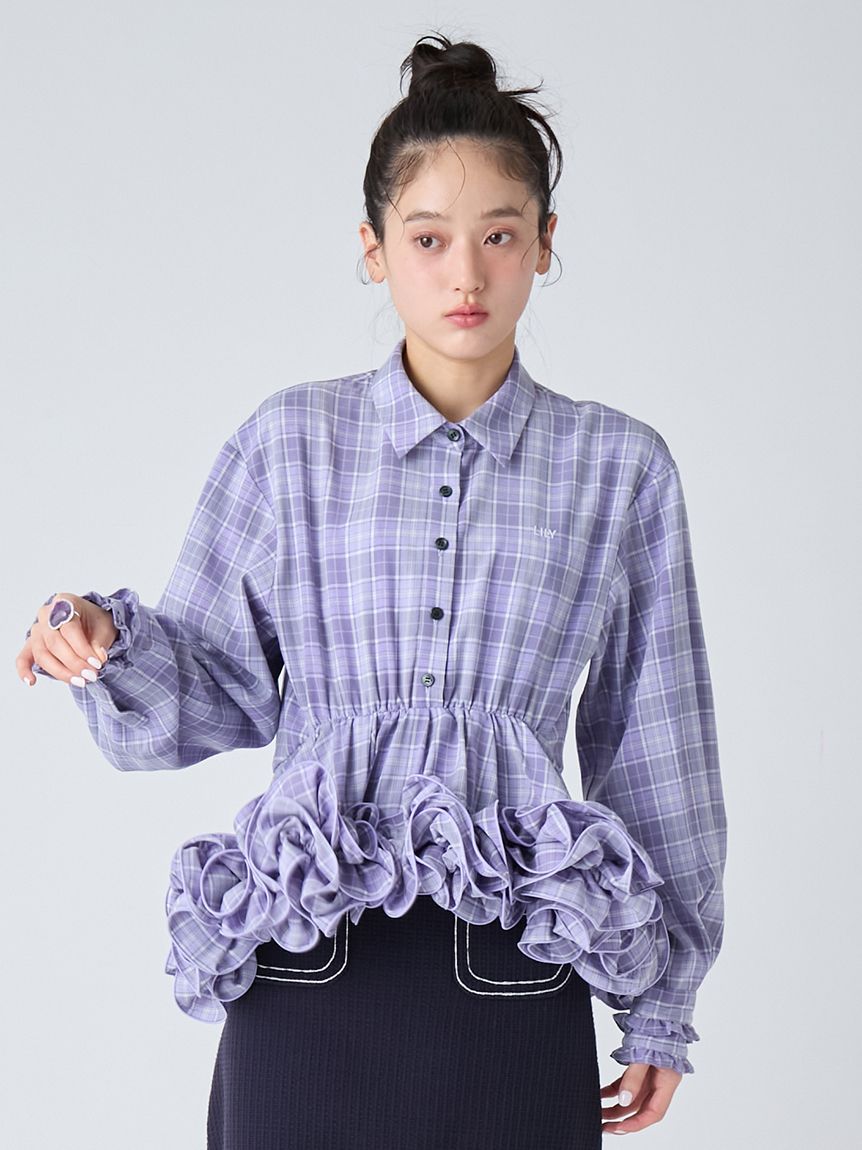 立體荷葉下擺襯衫 LWFT261118