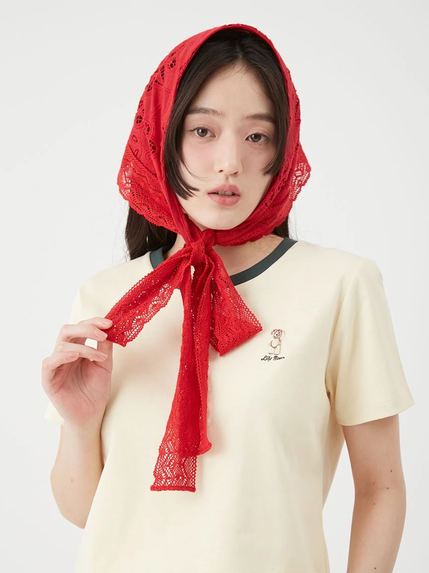 蕾絲滾邊多用途絲巾 LWGG264315