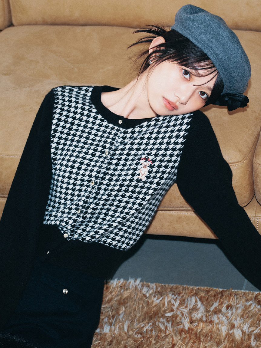 Lily Bear小熊針織開襟外套 LWND255039