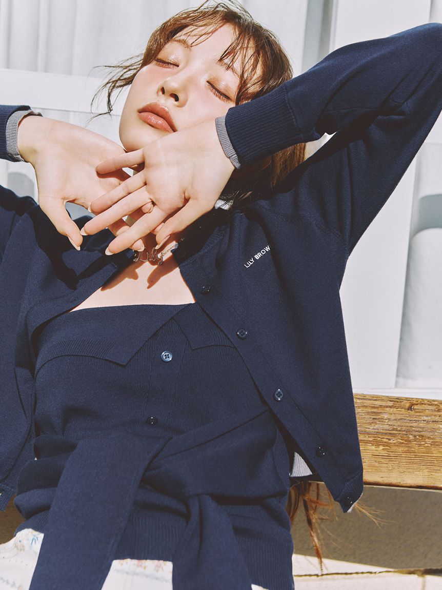 撞色滾邊針織開襟外套 LWND261135