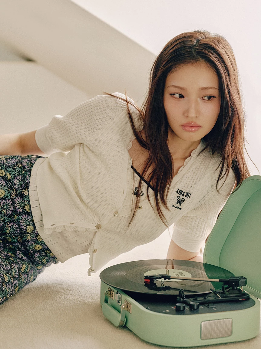 【LILY BROWN×ANNA SUI】蕾絲針織開襟外套 LWND264055