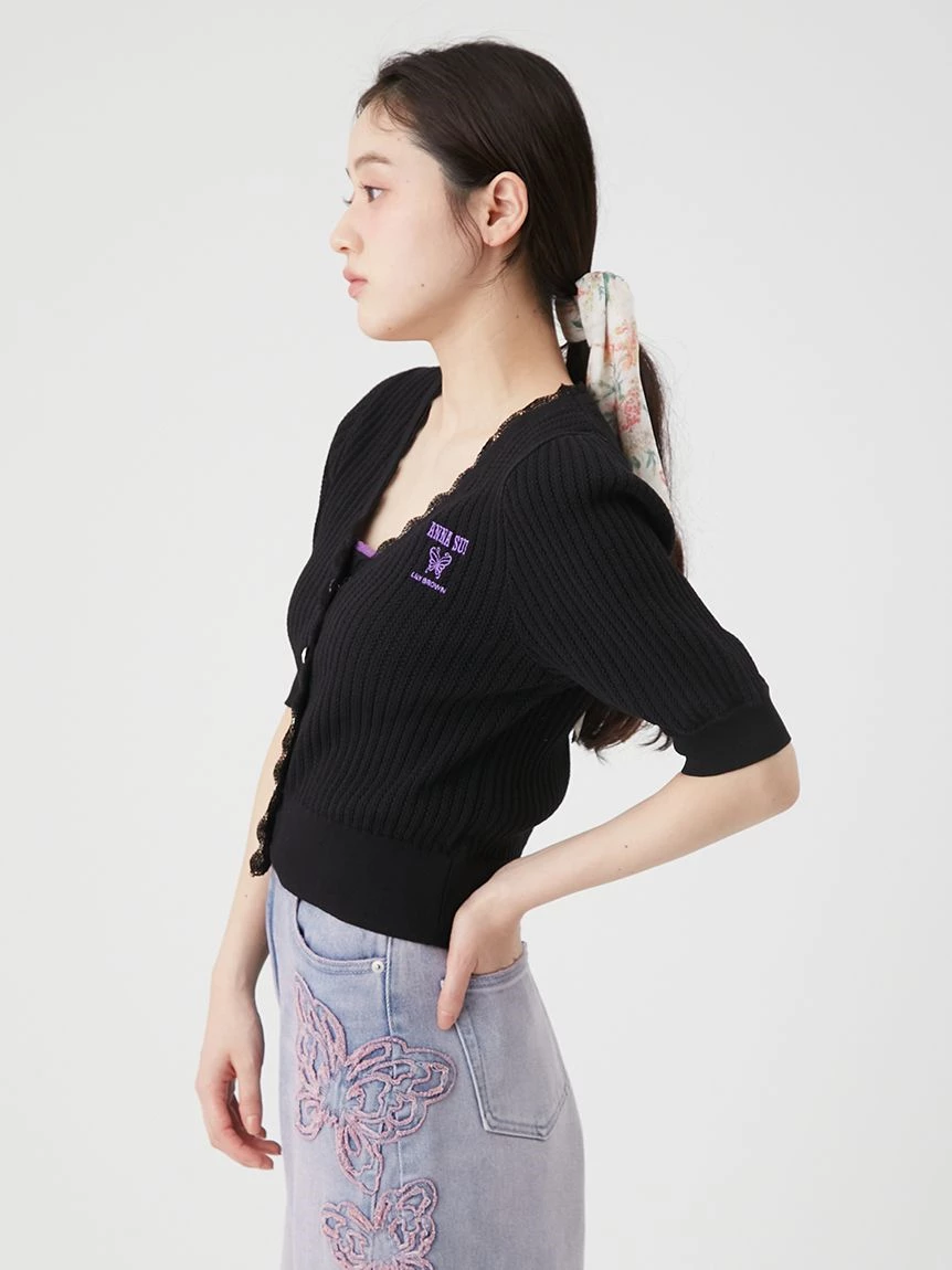 【LILY BROWN×ANNA SUI】蕾絲針織開襟外套 LWND264055