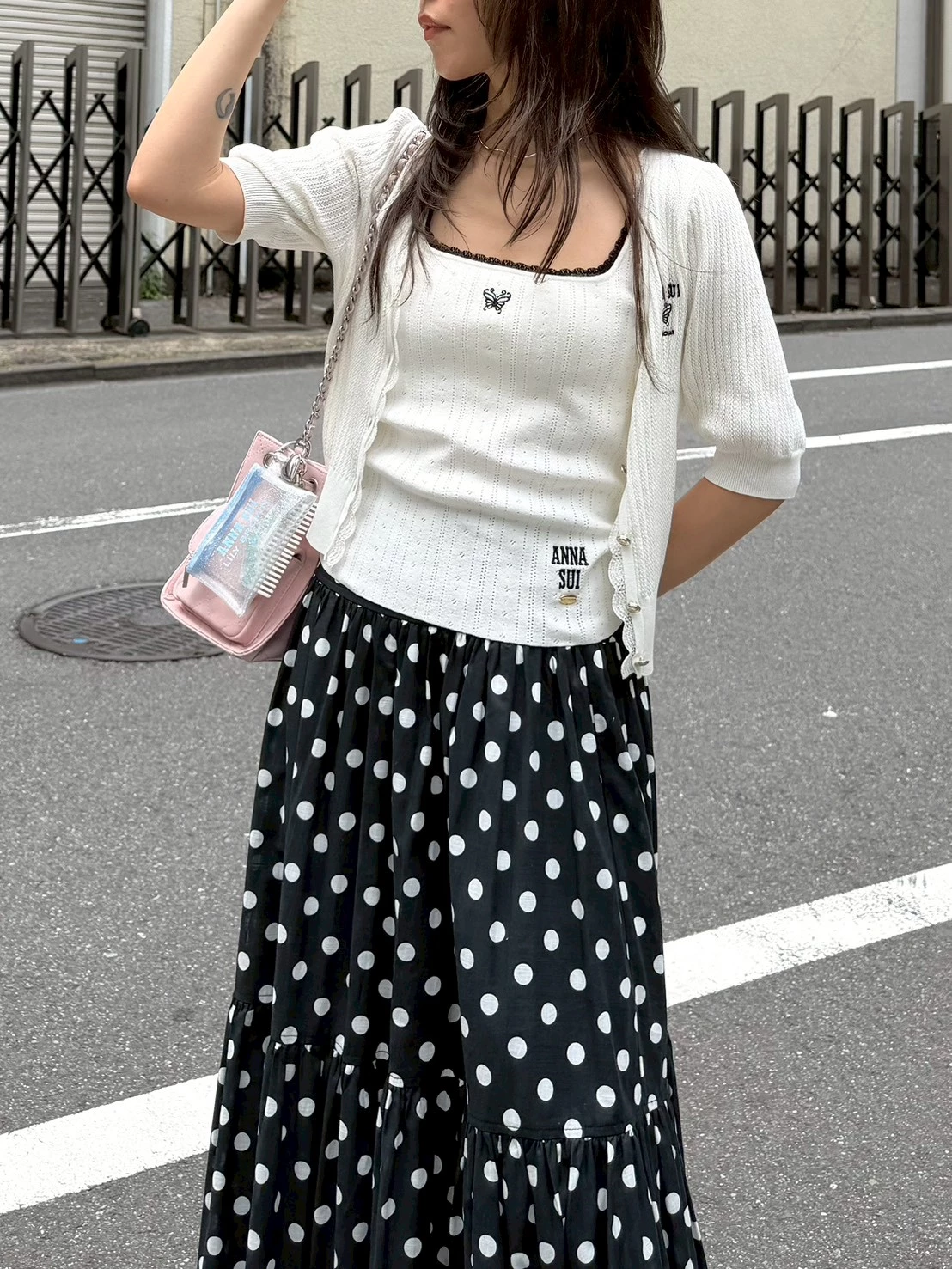 【LILY BROWN×ANNA SUI】蕾絲針織開襟外套 LWND264055