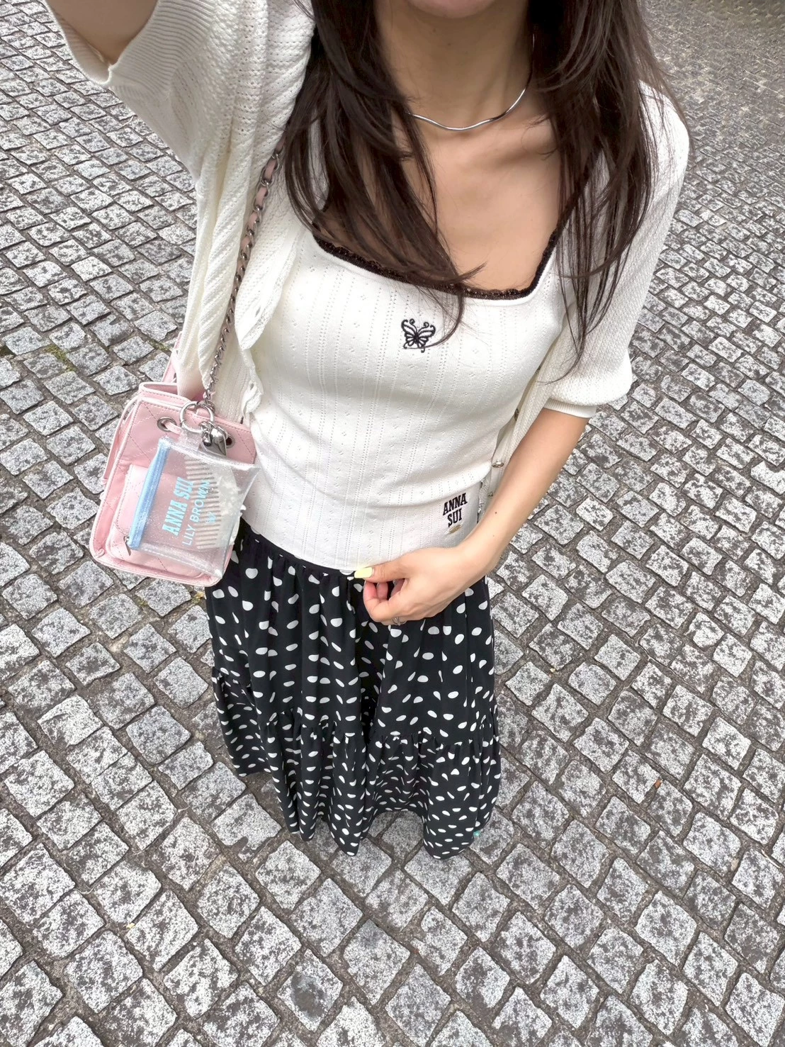 【LILY BROWN×ANNA SUI】蕾絲針織開襟外套 LWND264055