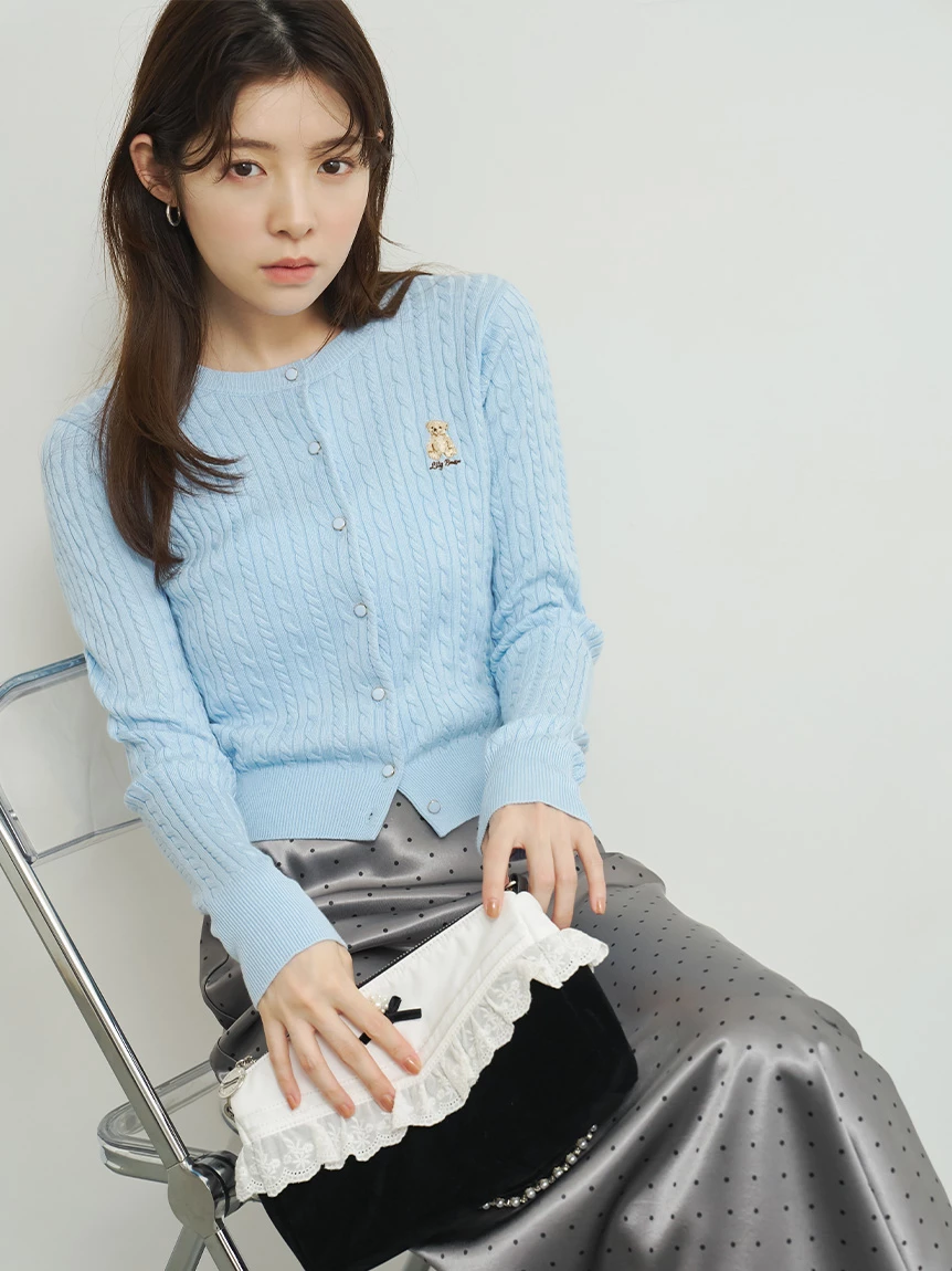 【Lily Bear】麻花針織開襟外套 LWND264187