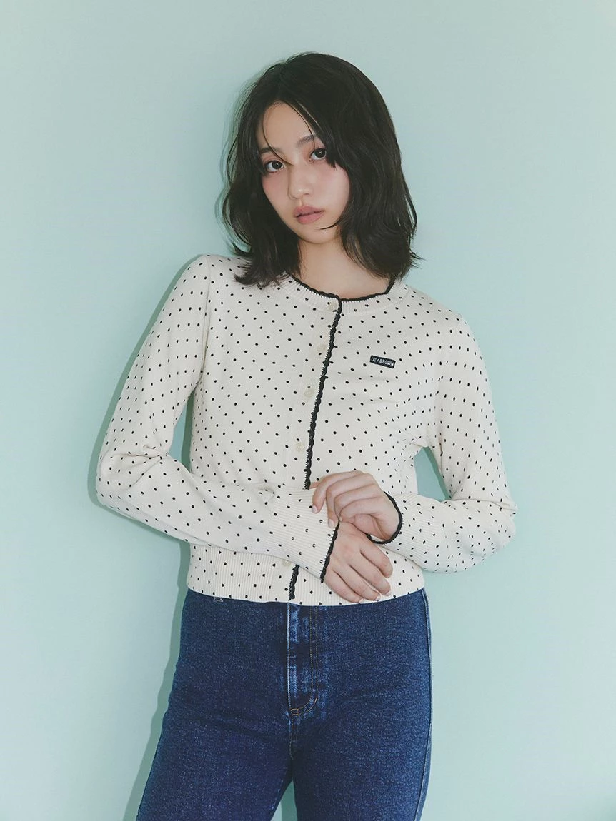波浪滾邊針織開襟外套 LWND264224